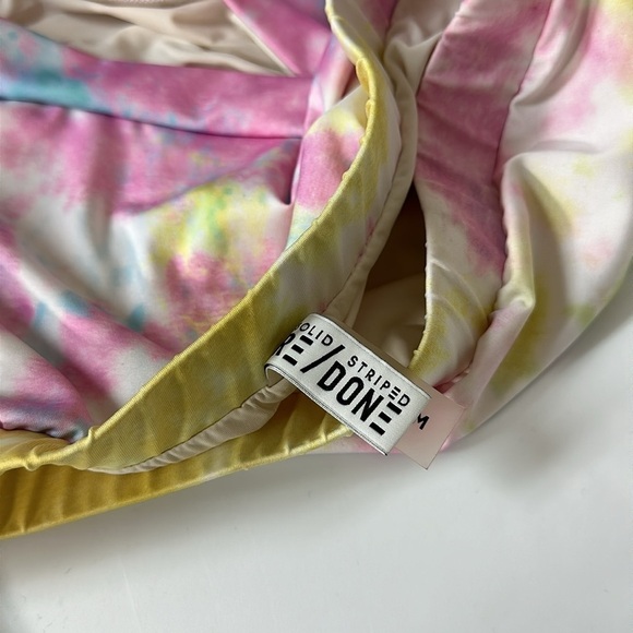 Re/Done Tie Dye Swim Tube Top Pink Yellow Blue‎ Medium - Picture 4 of 5
